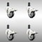 Service Caster 3 Inch 316SS Thermoplastic Rubber Swivel 1-3/8 Inch Stem Caster Set Lock Brake SCC-SS316TTLEX20S314-TPRB-138-4 - alternate 1